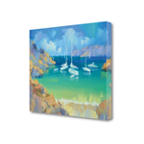 22" Artistic Boats Anchored in a Cove Gallery Wrap Canvas Wall Art