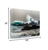 27" Dramatic Crashing Wave Giclee Wrap Canvas Wall Art