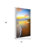18" Bright Orange Sunset Giclee Print on Gallery Wrap Canvas Wall Art