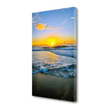 18" Beautiful and Vibrant Sunset at the Beach Giclee Wrap Canvas Wall Art