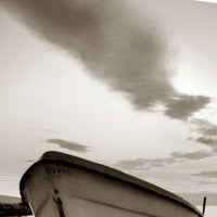 23" Sepia Tone Fishing Boat on the Beach Gallery Wrap Canvas Wall Art