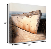 23" Old Fishing Boat On White Sands Giclee Wrap Canvas Wall Art