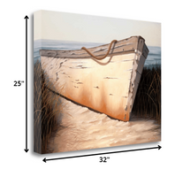 27" Old Fishing Boat On White Sands Giclee Wrap Canvas Wall Art