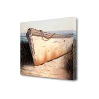 27" Old Fishing Boat On White Sands Giclee Wrap Canvas Wall Art