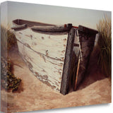 24" Vintage Fishing Single White Boat Giclee Wrap Canvas Wall Art