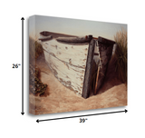 29" Vintage Fishing Single White Boat Giclee Wrap Canvas Wall Art