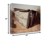 29" Vintage Fishing Single White Boat Giclee Wrap Canvas Wall Art