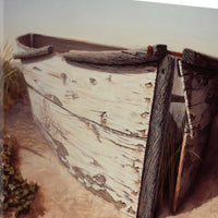 29" Vintage Fishing Single White Boat Giclee Wrap Canvas Wall Art
