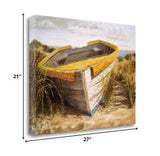 27" Old Rugged Fishing Boat Giclee Wrap Canvas Wall Art