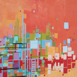 40" Vibrant Geometric Summer Giclee Print on Gallery Wrap Canvas Wall Art