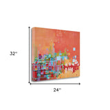 40" Vibrant Geometric Summer Giclee Print on Gallery Wrap Canvas Wall Art