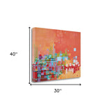 40" Vibrant Geometric Summer Giclee Print on Gallery Wrap Canvas Wall Art