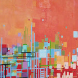 40" Vibrant Geometric Summer Giclee Print on Gallery Wrap Canvas Wall Art