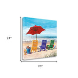 24" Bright and Colorful Beach Ready Setup Print on Gallery Wrap Canvas Wall Art