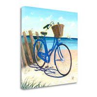 20" Bright and Fun Blue Bicycle by The Beach Gallery Wrap Canvas Wall Art