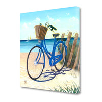 20" Bright and Fun Blue Bicycle by The Beach Gallery Wrap Canvas Wall Art