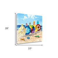 28" Bright Surfboards and Beach Umbrellas Gallery Wrap Canvas Wall Art