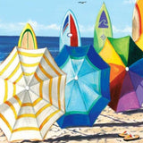 28" Bright Surfboards and Beach Umbrellas Gallery Wrap Canvas Wall Art