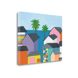 24" Colorful Beachfront Houses Print on Gallery Wrap Canvas Wall Art