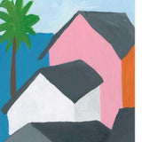 24" Colorful Beachfront Houses Print on Gallery Wrap Canvas Wall Art