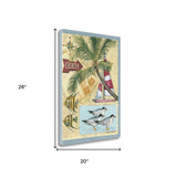 20" Nostalgic Beach Collage Giclee Print on Gallery Wrap Canvas Wall Art