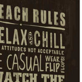 20" Fun Beach Rules Sign Giclee Print on Gallery Wrap Canvas Wall Art