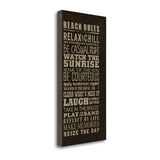 20" Fun Beach Rules Sign Giclee Print on Gallery Wrap Canvas Wall Art