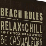 20" Fun Beach Rules Sign Giclee Print on Gallery Wrap Canvas Wall Art