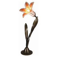 Ella 1-light Tiger Lily 17-inch Glass Table Lamp