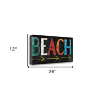 26" Bright Beach Sign Giclee Print on Gallery Wrap Canvas Wall Art