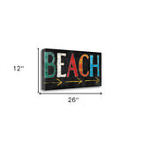 26" Bright Beach Sign Giclee Print on Gallery Wrap Canvas Wall Art