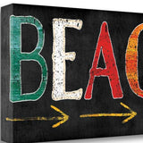 29" Bright Beach Sign Giclee Print on Gallery Wrap Canvas Wall Art