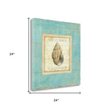 24" French Inspired Seashell Print on Gallery Wrap Canvas Wall Art