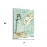 20" Sandy Beach Lighthouse Giclee Print on Gallery Wrap Canvas Wall Art