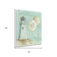 24" Sandy Beach Lighthouse Giclee Print on Gallery Wrap Canvas Wall Art