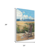 23" Artistic By the Beach Scene Gallery Wrap Canvas Wall Art