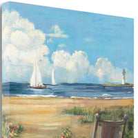 23" Artistic By the Beach Scene Gallery Wrap Canvas Wall Art