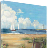 23" Artistic By the Beach Scene Gallery Wrap Canvas Wall Art