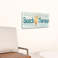 28" Fun Beach Therapy Signage Giclee Print on Gallery Wrap Canvas Wall Art