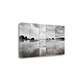 29" Modern Black and White Beach Giclee Wrap Canvas Wall Art