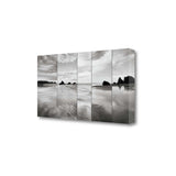 29" Modern Black and White Beach Giclee Wrap Canvas Wall Art