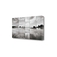 34" Modern Black and White Beach Giclee Wrap Canvas Wall Art