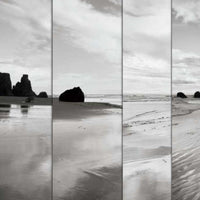 34" Modern Black and White Beach Giclee Wrap Canvas Wall Art