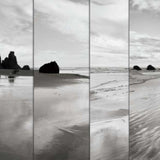 39" Modern Black and White Beach Giclee Wrap Canvas Wall Art