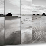 47" Modern Black and White Beach Giclee Wrap Canvas Wall Art