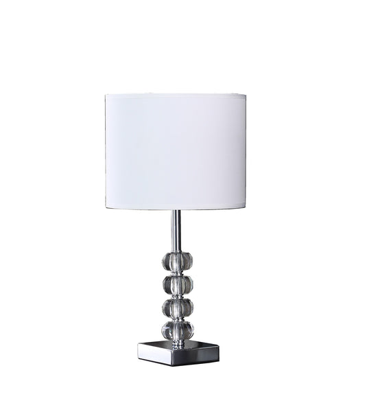 18? Modern Crystal Quatro Orb And Silver Metal Table Lamp