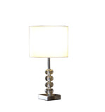 18? Modern Crystal Quatro Orb And Silver Metal Table Lamp