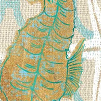 18" Beach Seahorse on Linen Giclee Print on Gallery Wrap Canvas Wall Art