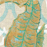 35" Beach Seahorse on Linen Giclee Print on Gallery Wrap Canvas Wall Art