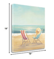 18" Beach Chairs on the Sand Giclee Canvas Wall Art